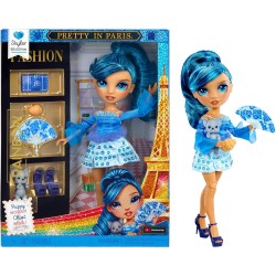 MGA Entertainment Rainbow High Pretty in Paris Fashion - Skyler Bradshaw blue, Rainbow 11 Fashion Doll With Outfit, Stylish Hand