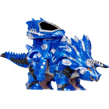 MGA Entertainment Armorsaurs Armor-Up Triceratops Dinosaur/Dino Cobalt - Action Figure, 7 Removable Armour Pieces With Tail-Cont