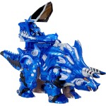 MGA Entertainment Armorsaurs Armor-Up Triceratops Dinosaur/Dino Cobalt - Action Figure, 7 Removable Armour Pieces With Tail-Cont