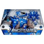 MGA Entertainment Armorsaurs Armor-Up Triceratops Dinosaur/Dino Cobalt - Action Figure, 7 Removable Armour Pieces With Tail-Cont