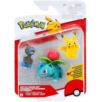 Jazwares Pokemon Σετ Με 3 Φιγούρες Μάχης Pikachu, Deino, Ivysaur JW095155-W29 | Toys-shop.gr