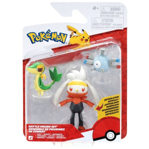 Jazwares Pokemon Set With 3 Battle Figures Snivy, Raboot, Magnemite JW095155-W29 | Toys-shop.gr
