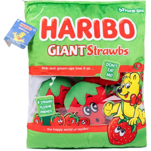 Real Fun Toys Haribo Λούτρινο Φράουλες Snack Bag 32.55-0101/STRAWBS 5015934926390