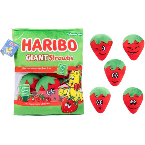Real Fun Toys Haribo Strawberry Plush Snack Bag 32.55-0101/STRAWBS 5015934926390