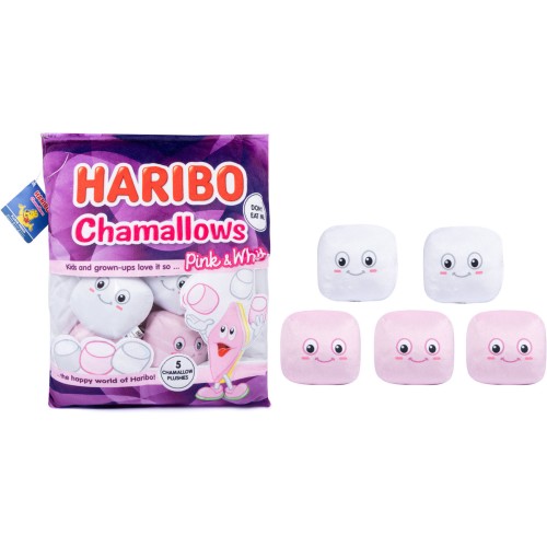 Real Fun Toys Haribo Λούτρινο Snack Chamallows Με 4 Μίνι Λούτρινα Marshmallows 32.55-0101/CHAMALLOWS 5015934926383
