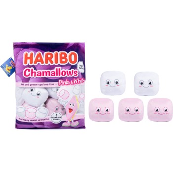 Real Fun Toys Haribo Chamallows Plush Snack Pack With 4 Mini Plush Marshmallows 32.55-0101/CHAMALLOWS 5015934926383