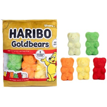 Real Fun Toys Haribo Goldbears Plush Snack Bag 32.55-0101/GOLDBEAR 5015934926376