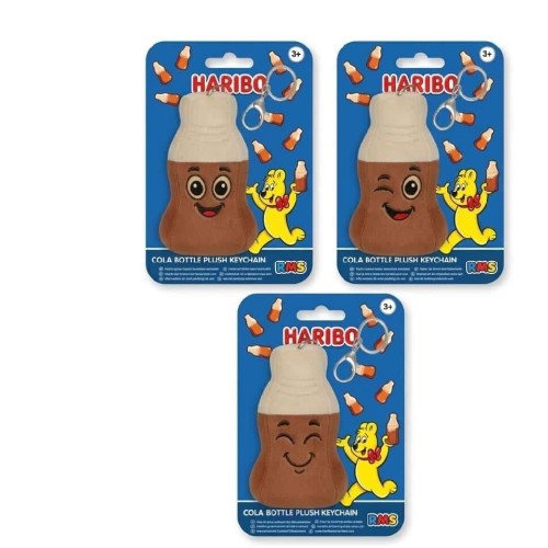 Real Fun Toys Haribo Λούτρινο Μπρελόκ 10Εκ. Happy Cola - 3 Σχέδια/Φατσούλες 32.55-0117 5015934968789