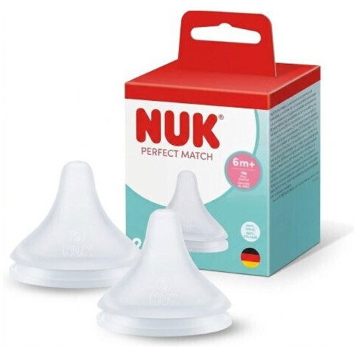 Nuk Perfect Match Θηλή Σιλικόνης Με Έλεγχο Ροής 6M+, 2Τεμ 10124034 4008600445562