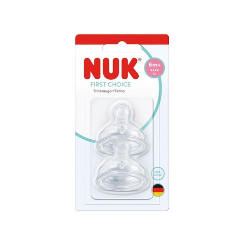 NUK First Choice Plus Silicone Teats, 2-Pack 10124054 4008600445609