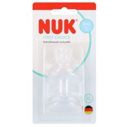NUK First Choice Medium-Flow Silicone Teats For 3+ Months, 2-Pack 10124044 4008600445708