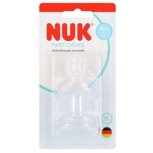 NUK First Choice Medium-Flow Silicone Teats For 3+ Months, 2-Pack 10124044 4008600445708