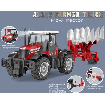 Toys-shop Choice Friction Farm Plow Tractor With Light And Sound JA136413 6990526364134