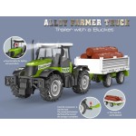 Toys-shop Choice Friction Farm Tractor And Log Cargo Trailer With Light And Sound JA136415 6990526364158