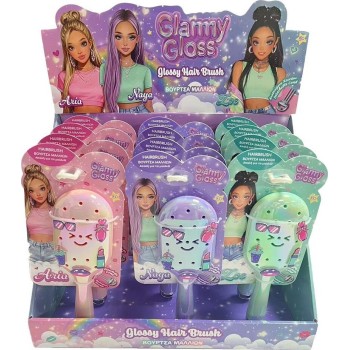 Diakakis imports Βούρτσα Μαλλιών με Pins Glammy Gloss 3 χρώματα 000630058 | Toys-shop.gr