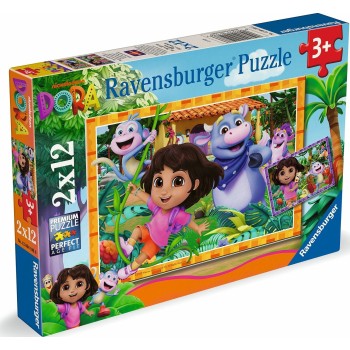 Ravensburger Παζλ 2x12 Τεμ. Ντόρα η Εξερευνήτρια 3000-0455 4005555041986