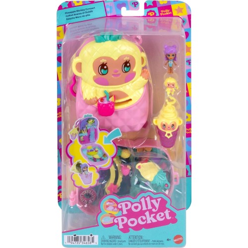 Mattel polly pocket polly mini - ο κοσμος της polly σετακια 8 σχέδια pineapple monkey comp polly mini - ο κοσμος της polly σετακ
