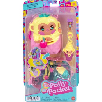 Mattel polly pocket polly mini - ο κοσμος της polly σετακια 8 σχέδια pineapple monkey comp polly mini - ο κοσμος της polly σετακ