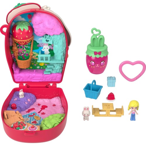 Mattel polly pocket polly mini - ο κοσμος της polly σετακια 8 σχέδια picnic bunny compact polly mini - ο κοσμος της polly σετακι