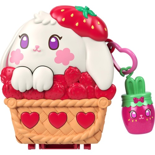 Mattel Polly Pocket Picnic Bunny Compact Playset With 1 Micro Doll and Pet, Travel Toy With Fruit Accessories JFG56 / JKC47 1947