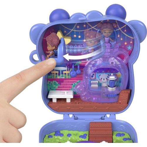 Mattel Polly Pocket Blueberry Besties Compact Playset With 1 Micro Doll and Pet, Travel Toy With Fruit Accessories JFG56 / JKC48