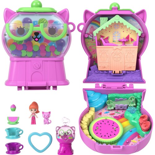 Mattel polly pocket polly mini - ο κοσμος της polly σετακια 8 σχέδια gumball kitty compact polly mini - ο κοσμος της polly σετακ