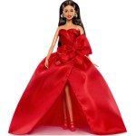 Mattel Barbie Signature 2026 Holiday Barbie Fashion Doll, Seasonal Collector, Brown Hair With Red Gown With Bow Detail JJX67 194