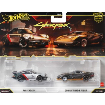 Mattel Hot Wheels Premium Car Culture Cyberpunk Video Game 2-pack of Die-cast 1:64 Scale Toy Vehicles HBL96 / JHW53 194735336852