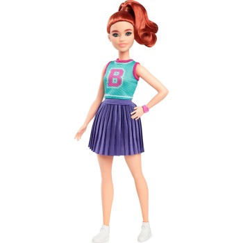 Mattel Barbie Fashionistas Barbie Fashionistas Doll 232 In Jersey Top And Pleated Purple Skirt, Red Hair  | Toys-shop.gr