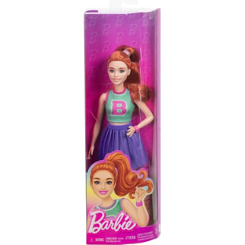 Mattel Barbie Fashionistas Barbie Fashionistas Doll 232 In Jersey Top And Pleated Purple Skirt, Red Hair  | Toys-shop.gr