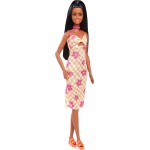 Mattel Barbie Fashionistas Doll 233 In Checkered Flower Midi Dress, Black Hair  | Toys-shop.gr
