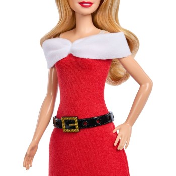 Mattel Barbie Style Doll With Santa-inspired Dress and Accessories, Blonde Hair and Gold Present JLX46 | Toys-shop.gr
