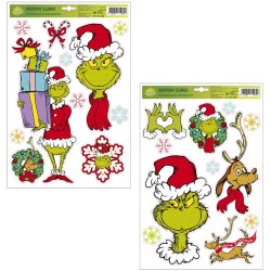 Christakopoulos Χριστ. αυτοκολλητα παραθυρου grinch 2σχ 40χ26.5εκ 22929 | Toys-shop.gr
