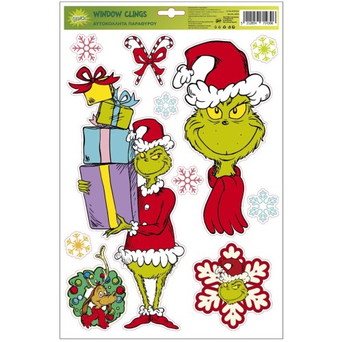 Christakopoulos Christgrinch Window Stickers 2 pcs 40x26.5cm 22929 | Toys-shop.gr