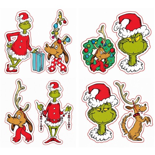 Christakopoulos Grinch Decorative Window Jelly 4 Designs M20cm x H24.5cm 22931  5212054714337