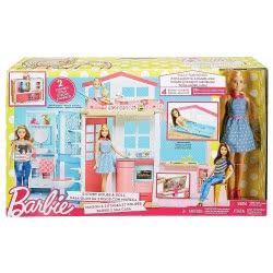 Mattel Barbie Νέο Σπιτάκι - Βαλιτσάκι Με Κούκλα DVV48 887961374988