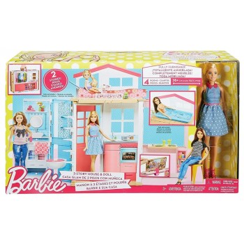 Mattel Barbie Νέο Σπιτάκι - Βαλιτσάκι Με Κούκλα DVV48 887961374988