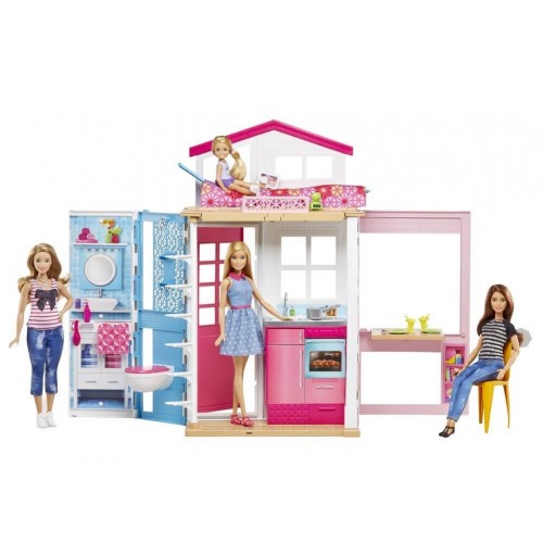 Mattel Barbie Νέο Σπιτάκι - Βαλιτσάκι Με Κούκλα DVV48 887961374988