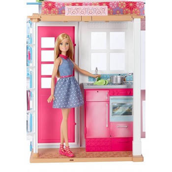 Mattel Barbie Νέο Σπιτάκι - Βαλιτσάκι Με Κούκλα DVV48 887961374988