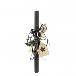 Λαμπάδες Decor Λαμπάδα Μαύρη Με Σπιτάκι Αστέρι 9722050 5205902220500