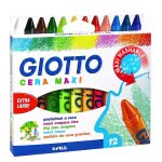 Giotto Κηρομπογιά 10Cm Χοντρή 12 Τεμάχια Cera Maxi 000291200 8000825291203