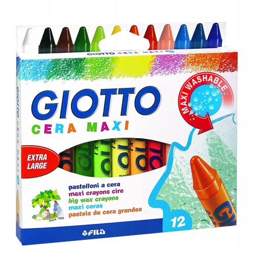 Giotto Κηρομπογιά 10Cm Χοντρή 12 Τεμάχια Cera Maxi 000291200 8000825291203