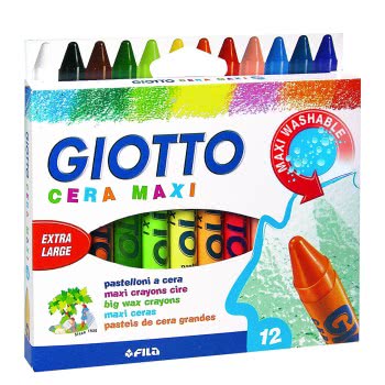 Giotto Κηρομπογιά 10Cm Χοντρή 12 Τεμάχια Cera Maxi 000291200 8000825291203
