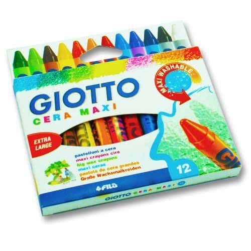 Giotto Κηρομπογιά 10Cm Χοντρή 12 Τεμάχια Cera Maxi 000291200 8000825291203