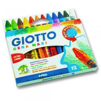 Giotto Κηρομπογιά 10Cm Χοντρή 12 Τεμάχια Cera Maxi 000291200 8000825291203