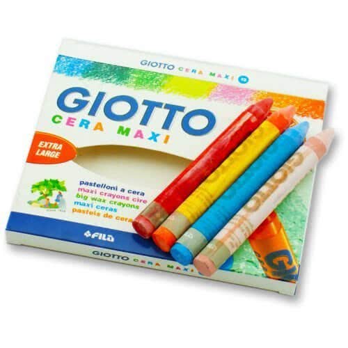 Giotto Κηρομπογιά 10Cm Χοντρή 12 Τεμάχια Cera Maxi 000291200 8000825291203