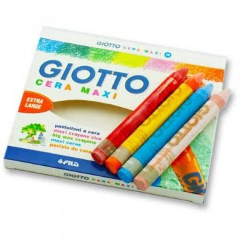 Giotto Κηρομπογιά 10Cm Χοντρή 12 Τεμάχια Cera Maxi 000291200 8000825291203