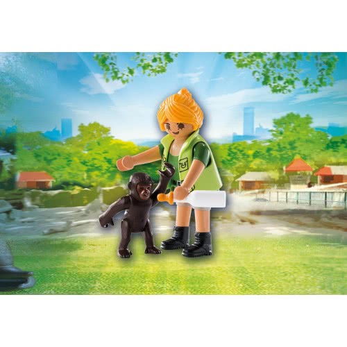 Playmobil Zookeeper With Baby Gorilla 9074 4008789090744