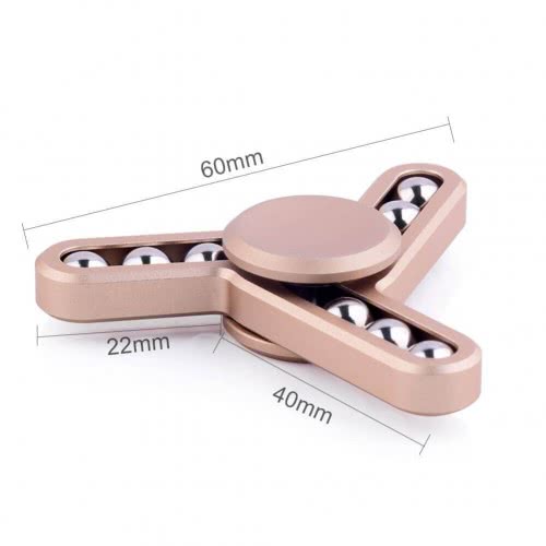 Diakakis imports Fidget Spinner Aluminium Three Leaves Small Steel Bead 3 Minutes 000658216 1897498410034