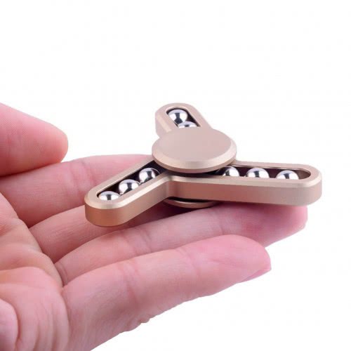 Diakakis imports Fidget Spinner Aluminium Three Leaves Small Steel Bead 3 Minutes 000658216 1897498410034